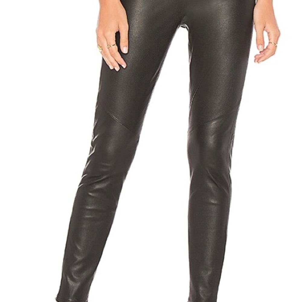 Sleek Black Leather Leggings for Women